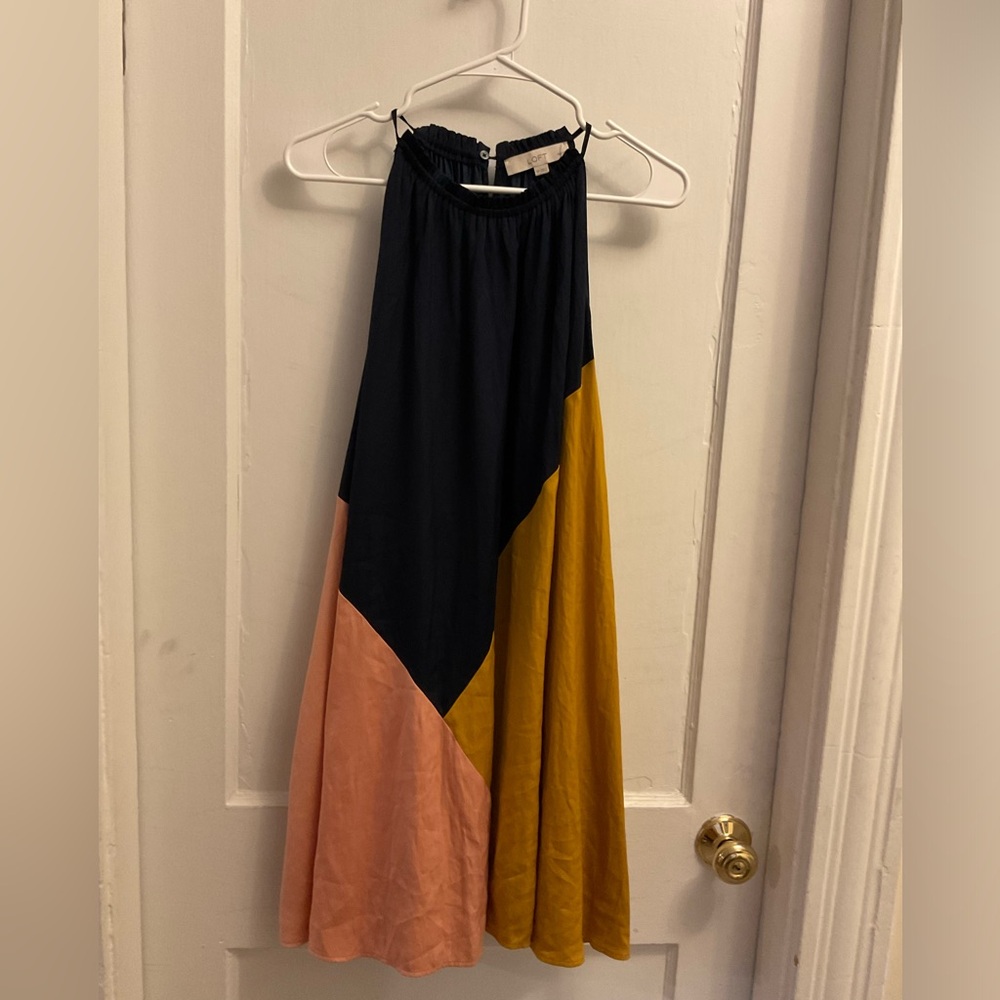 Loft color-block Halter Swing Dress